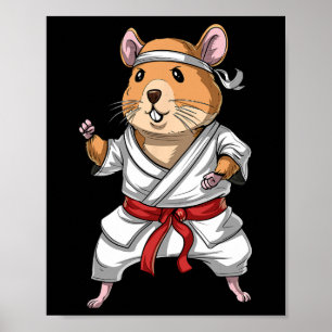Hamster Karate Ninja Jiu-jitsu Judo Taekwondo Mart Poster