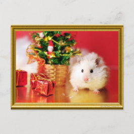 Hamster Kokolinka mit Weihnachtsbaum Feiertagspostkarte