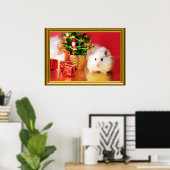 Hamster Kokolinka mit Weihnachtsbaum Poster (Heimbüro)