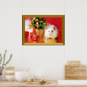 Hamster Kokolinka mit Weihnachtsbaum Poster (Küche)