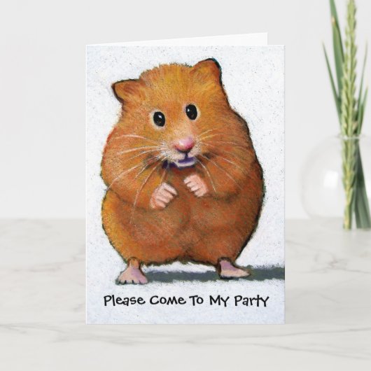HAMSTER, komm bitte zu meinem Party Karte (Vorderseite)