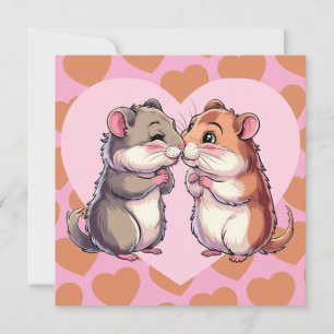 Hamster küssen Valentinstag-Herzen Liebeskarte Feiertagskarte