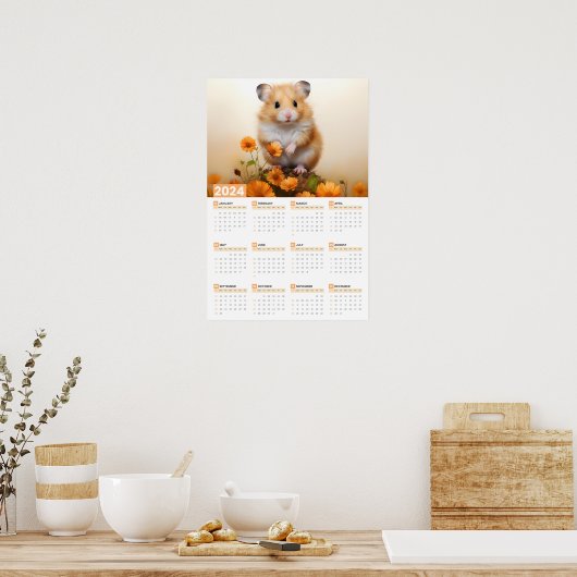 Hamster Large 2024 Calendar Poster (Küche)