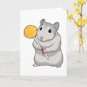Hamster Lollipop Karte (Gelbe Blume)