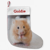 Hamster Lover Foto & Name Personalisiert Kleiner Weihnachtsstrumpf (Vorderseite)