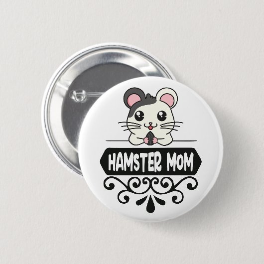 Hamster Mama Tierliebhaber niedlich Button (Vorne & Hinten)