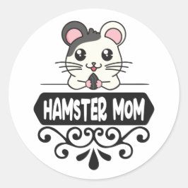 Hamster Mama Tierliebhaber niedlich Runder Aufkleber