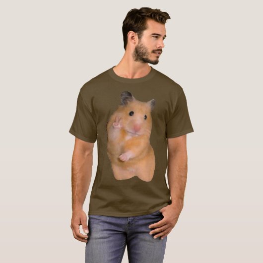 Hamster Meme mit Friedenszeichen T-Shirt (Vorne ganz)