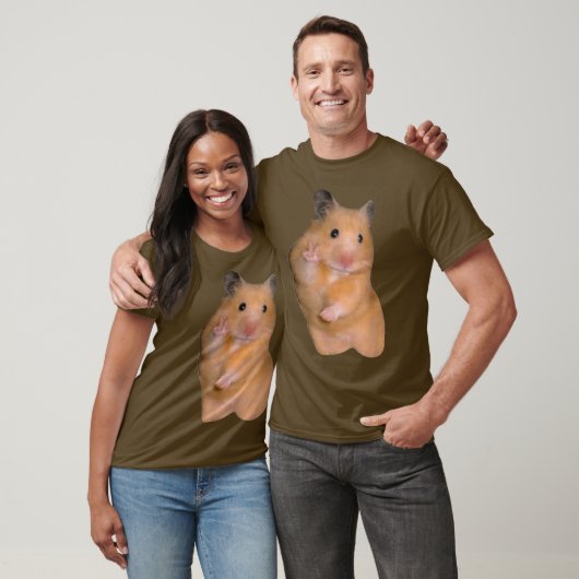 Hamster Meme mit Friedenszeichen T-Shirt (Unisex)