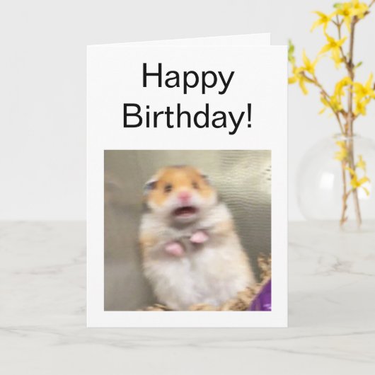 Hamster-Meme mit gefallener Karte (Gelbe Blume)