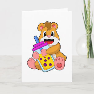 Hamster mit Babyflasche Saft Karte
