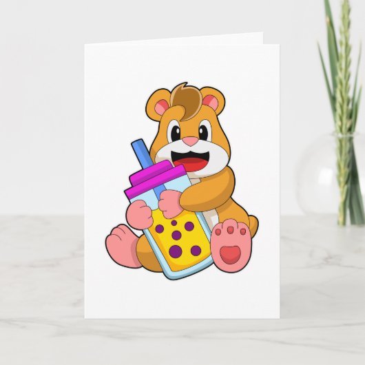 Hamster mit Babyflaschensaft Karte (Vorderseite)