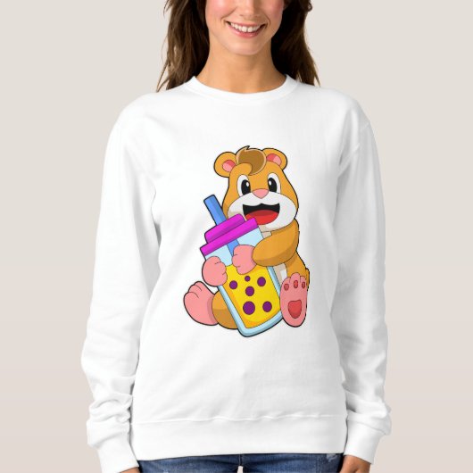 Hamster mit Babyflaschensaft Sweatshirt (Vorderseite)
