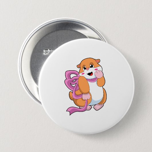 Hamster mit Band Button (Vorne & Hinten)