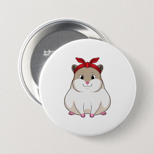 Hamster mit Bandana Button (Vorne & Hinten)