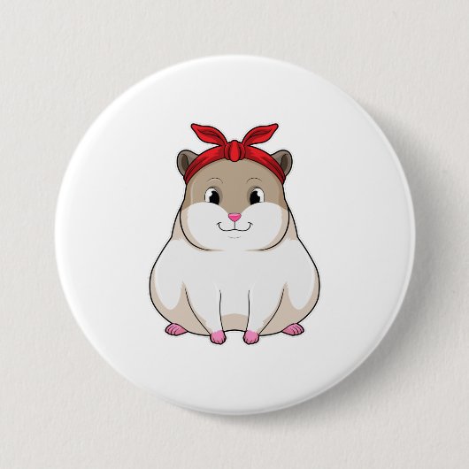 Hamster mit Bandana Button (Vorderseite)