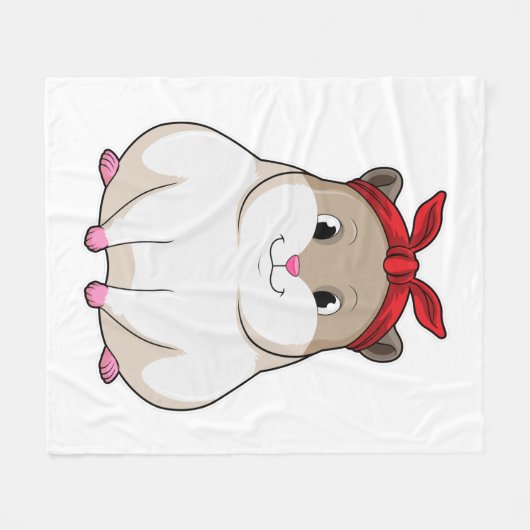 Hamster mit Bandana Fleecedecke (Vorderseite (Horizontal))