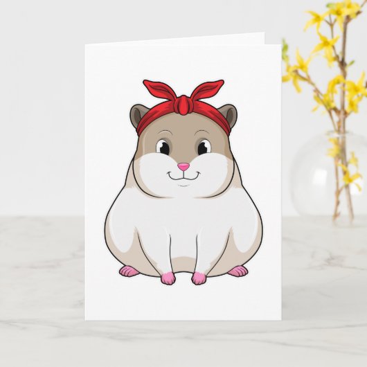 Hamster mit Bandana Karte (Gelbe Blume)
