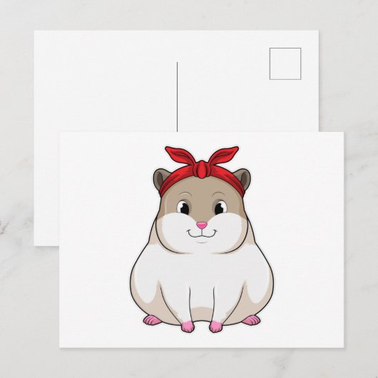 Hamster mit Bandana Postkarte (Vorne/Hinten)