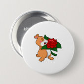 Hamster mit Blume Rose Button (Vorne & Hinten)