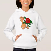 Hamster mit Blume Rose Hoodie (Vorderseite)