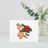 Hamster mit Blume Rose Postkarte (Stehend Vorderseite)