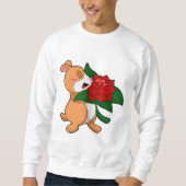 Hamster mit Blume Rose Sweatshirt (Vorderseite)