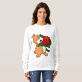 Hamster mit Blume Rose Sweatshirt (Vorne ganz)