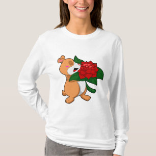 Hamster mit Blume Rose T-Shirt