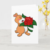 Hamster mit Blumenrose Karte (Gelbe Blume)