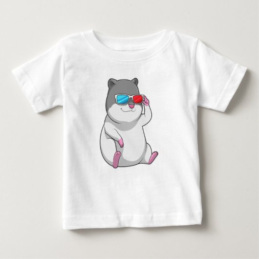 Hamster mit Brille Baby T-shirt (Vorderseite)