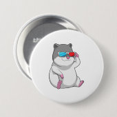 Hamster mit Brille Button (Vorne & Hinten)