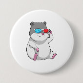 Hamster mit Brille Button (Vorderseite)