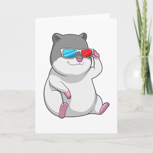 Hamster mit Brille Karte (Vorderseite)