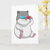 Hamster mit Brille Karte (Gelbe Blume)