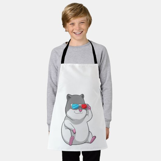 Hamster mit Brille Schürze (Getragen)