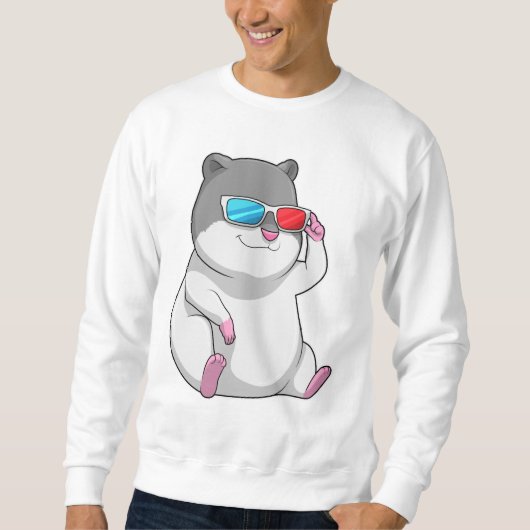 Hamster mit Brille Sweatshirt (Vorderseite)