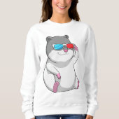 Hamster mit Brille Sweatshirt (Vorderseite)