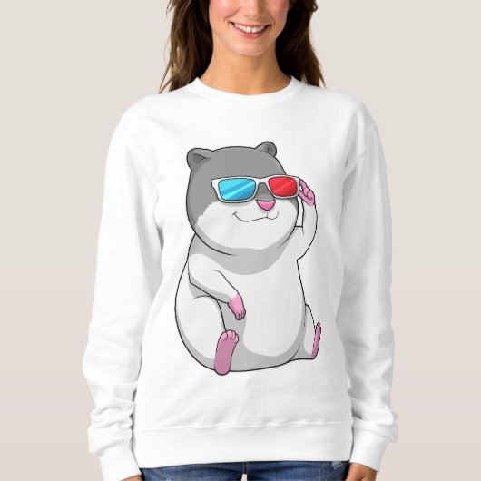 Hamster mit Brille Sweatshirt (Vorderseite)