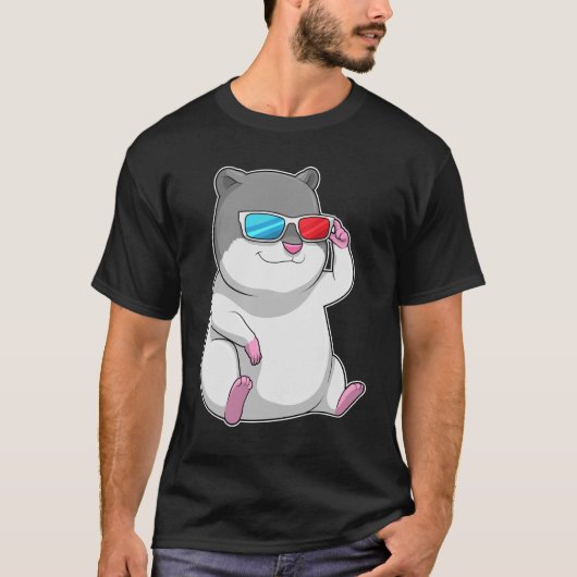 Hamster mit Brille T-Shirt (Vorderseite)