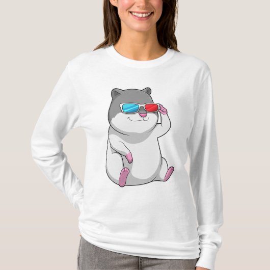 Hamster mit Brille T-Shirt (Vorderseite)