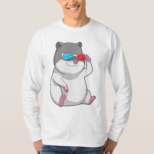 Hamster mit Brille T-Shirt (Vorderseite)