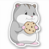 Hamster mit Cookie Aufkleber (Vorderseite)