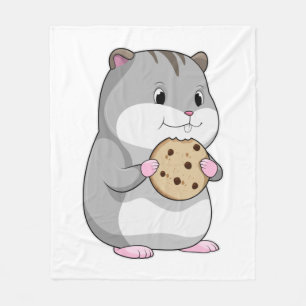 Hamster mit Cookie Fleecedecke