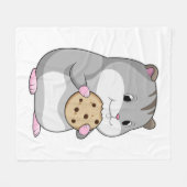 Hamster mit Cookie Fleecedecke (Vorderseite (Horizontal))