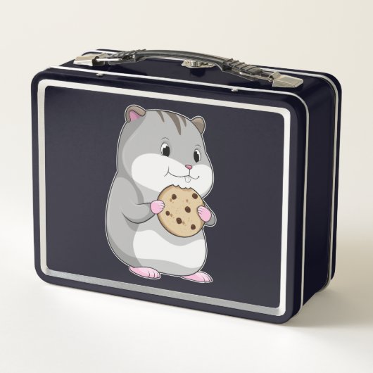 Hamster mit Cookie Metall Brotdose (Rückseite)