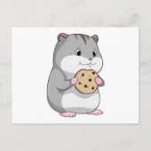 Hamster mit Cookie Postkarte (Vorderseite)