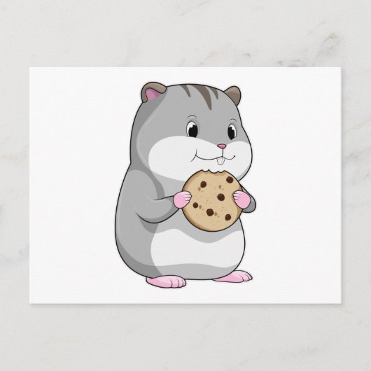 Hamster mit Cookie Postkarte (Vorderseite)