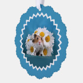 Hamster mit Daisy Blume Bouquet Holiday Ornament Karte (Links)