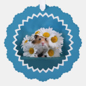 Hamster mit Daisy Blume Bouquet Holiday Ornament Karte (Vorderseite)